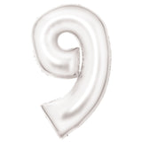 86cm Silk Lustre White Foil Balloon - 9