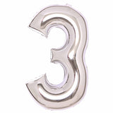 86cm Silver Number Foil Balloon - 3