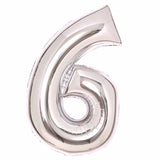 86cm Silver Number Foil Balloon - 6