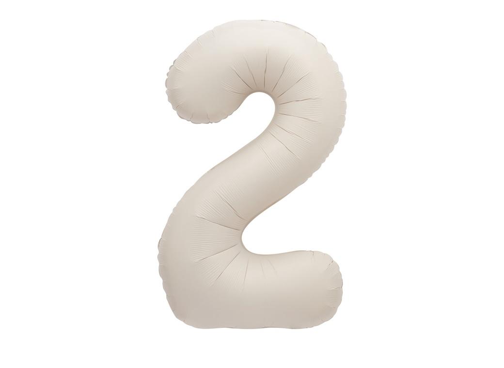 86cm Number Foil Balloon - Matte Nude 2