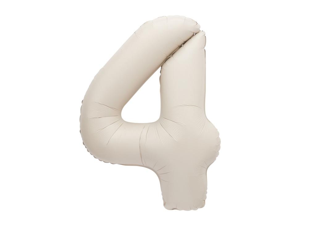 86cm Number Foil Balloon - Matte Nude 4