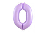 86cm Pastel Matte Lilac Number Balloon - 0