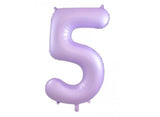 86cm Pastel Matte Lilac Number Balloon - 5