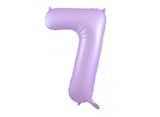 86cm Pastel Matte Lilac Number Balloon - 7
