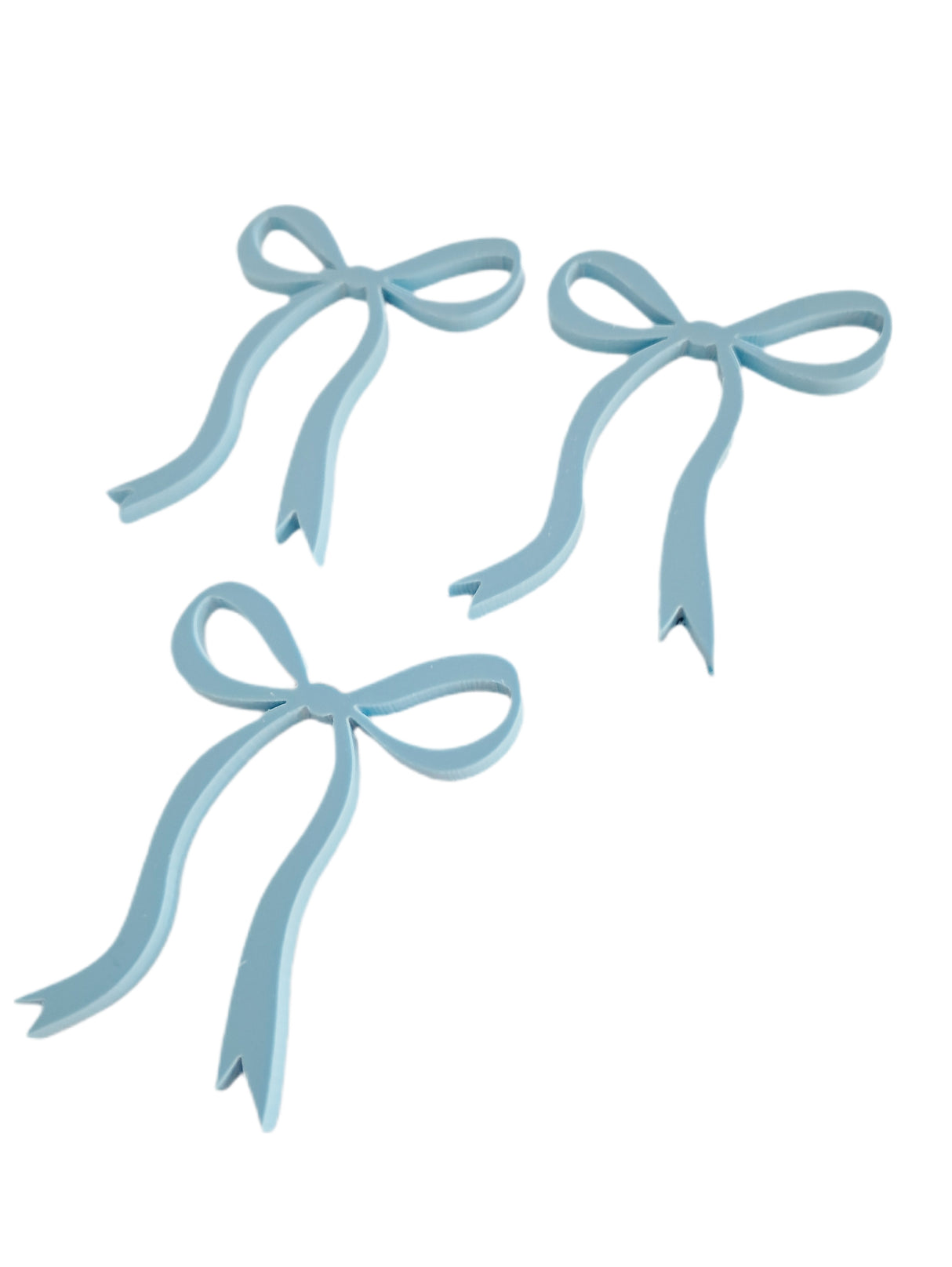 Acrylic Bows Cake Topper 3pk - Blue