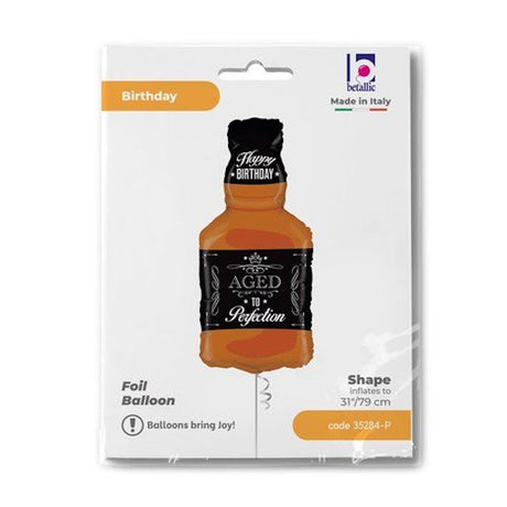 Aged to Perfection Whiskey Bottle Shaped Foil Balloon