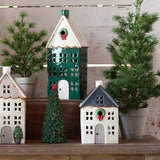 Alsace Tea Light House Blue with Wreath Small