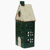 Alsace Tea Light House Green with Wreath Large