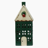 Alsace Tea Light House Green with Wreath Large