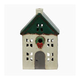 Alsace Tea Light House Green with Wreath Small
