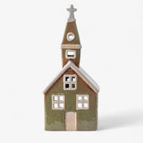 Alsace Tea Light Church Olive Green