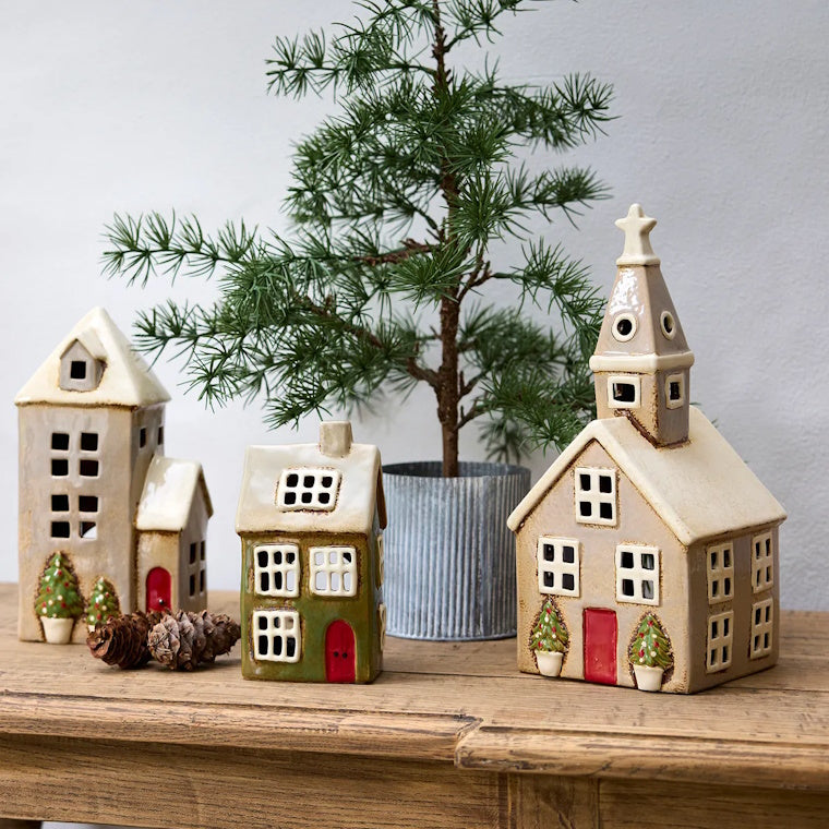 Alsace Tea Light Church Christmas Stone