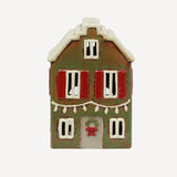 Alsace Tea Light Christmas Green with Shutters