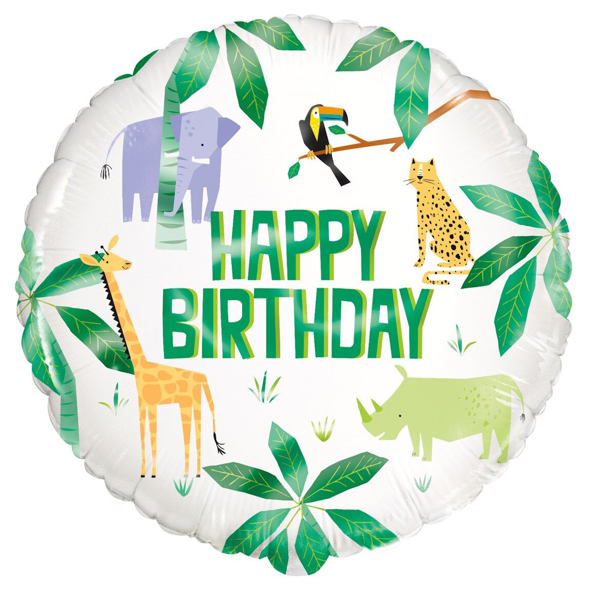 Animal Safari Happy Birthday Foil Balloon