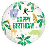 Animal Safari Happy Birthday Foil Balloon