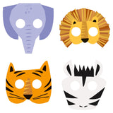 Animal Safari Masks 4pk
