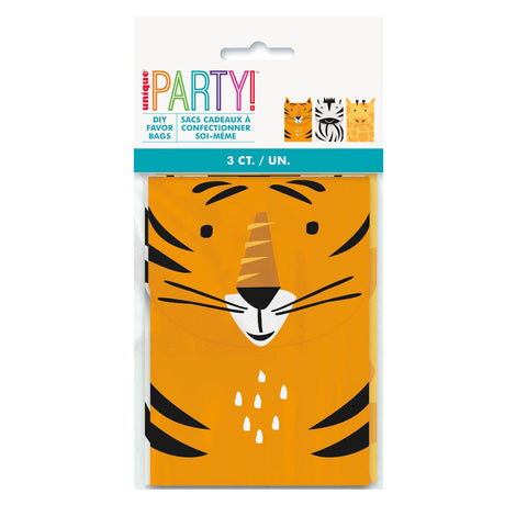 Animal Safari Favour Bags 3pk