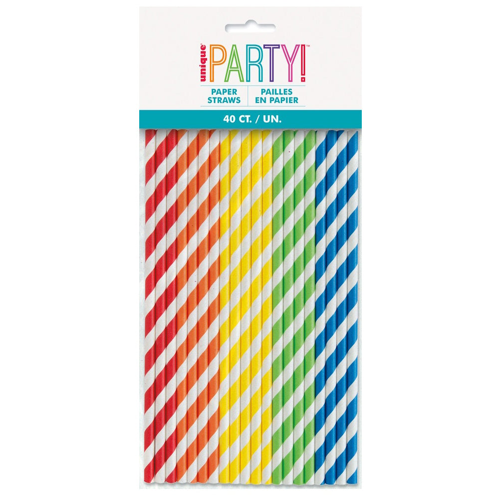 Assorted Paper Straws 40pk