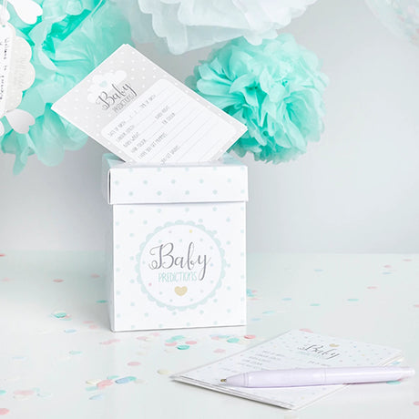 Neutral Baby Shower Prediction Cards & Post Box Set