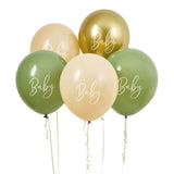Baby Shower Sage, Nude & Gold Balloon Bundle 5pk