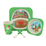 Christmas Kids Bamboo Tableware Set - Santa & Rudolph