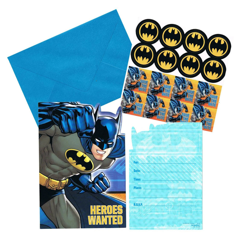 Batman Party Invitations 8pk