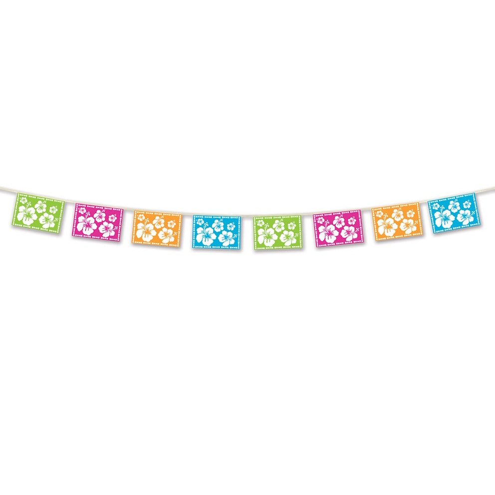 Luau Hibiscus Pennant Banner
