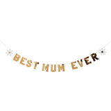 Gold Best Mum Ever Daisy Banner
