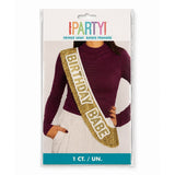 Birthday Babe Gold Fringe Sash