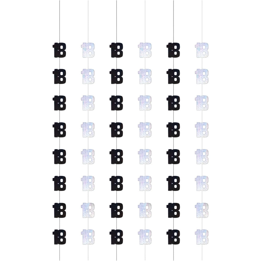 Glitz Black & Silver String Decorations - 18