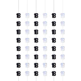 Glitz Black & Silver String Decorations - 18
