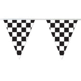 Black & White Check Pennant Banner 3.6m