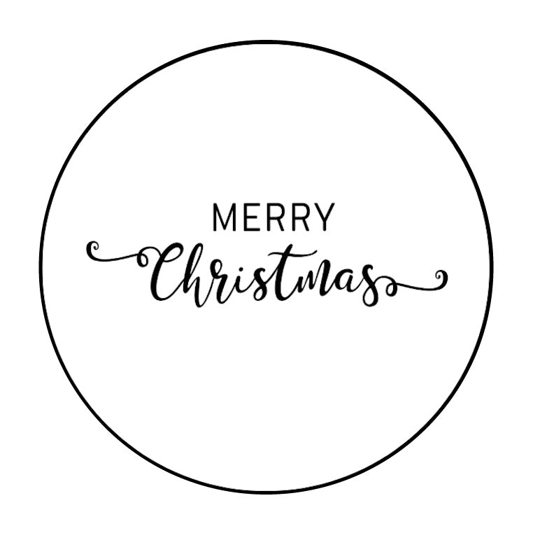 Edible Icing Image - Black & White Simple Christmas Round