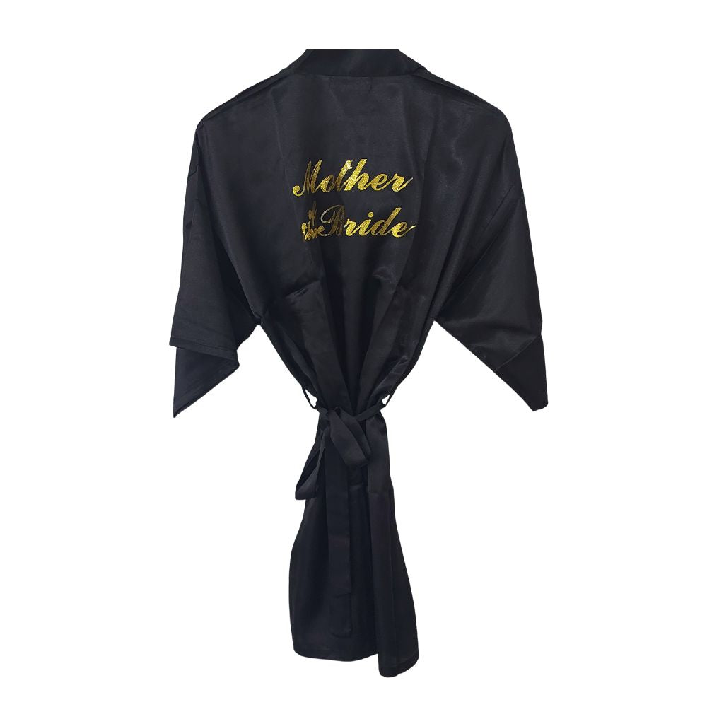 Black Satin Bridal Robe - Mother of the Bride