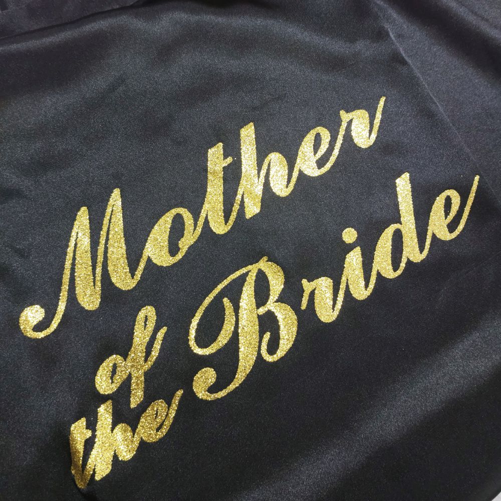 Black Satin Bridal Robe - Mother of the Bride