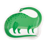 Green Dinosaur Shaped Plates 8pk