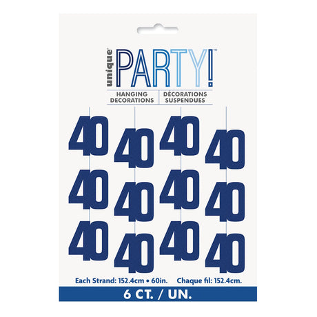 Glitz Blue String Decorations - 40