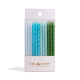 Blue to Green Spiral Candles 24pk