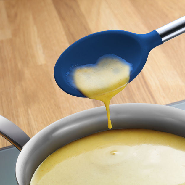 Blue Silicone Mixing Spoon with SS Handle