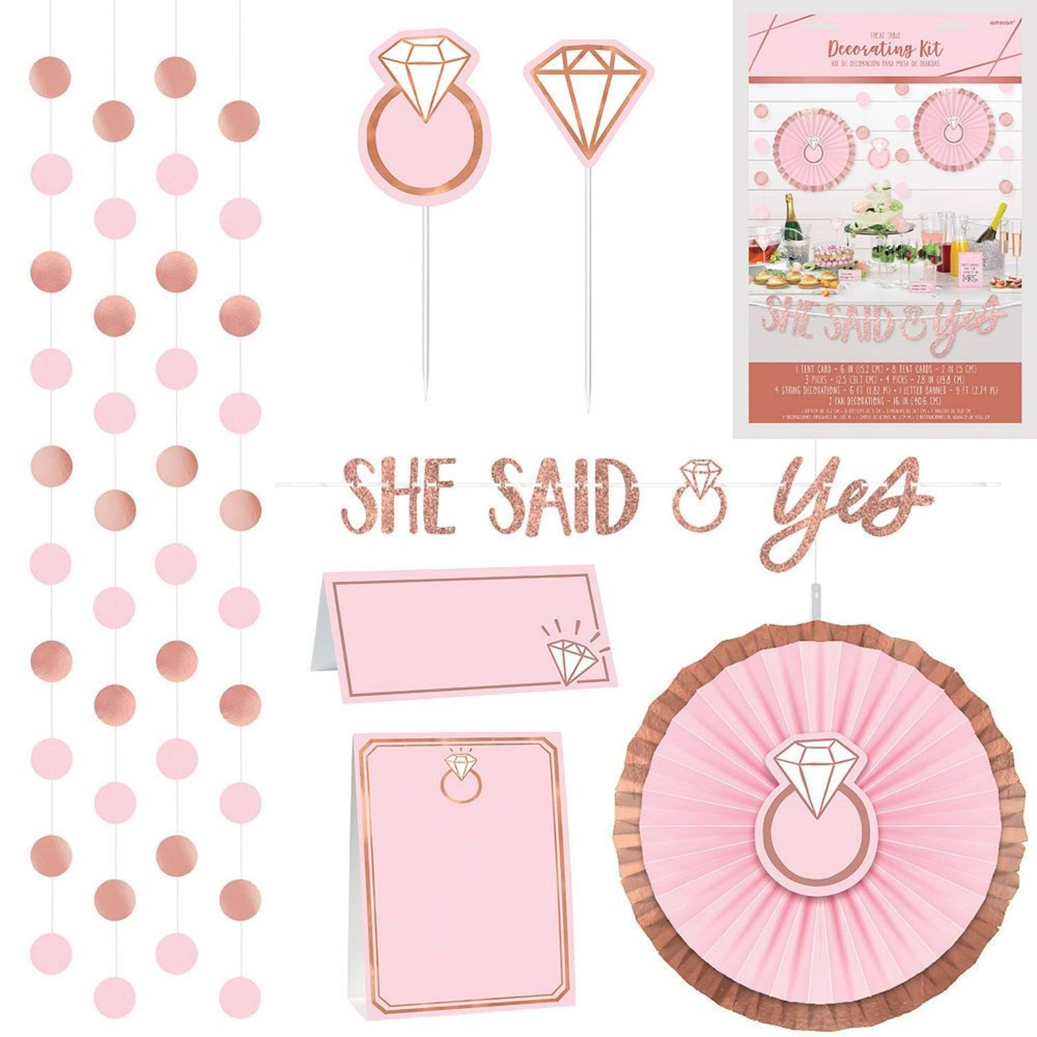 Blush Wedding Buffet Table Decorating Kit