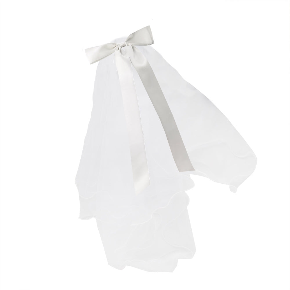 Bride to Be White Bow & Veil