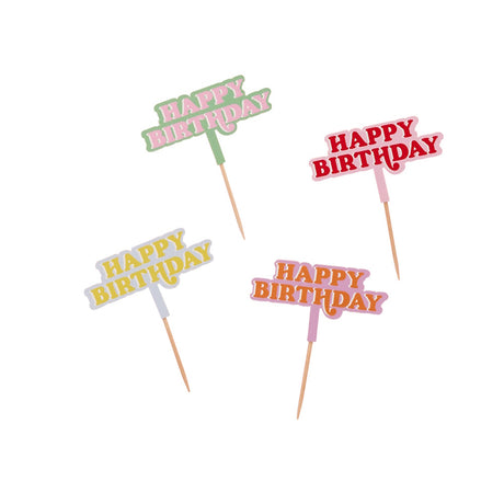 Bright Banquet Happy Birthday Food Picks 12pk
