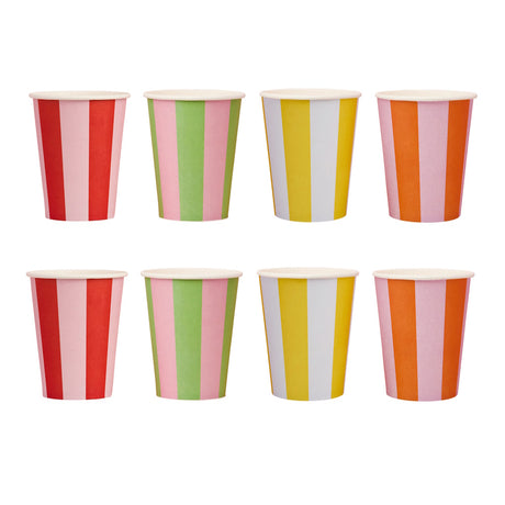Bright Banquet Striped Cups 8pk