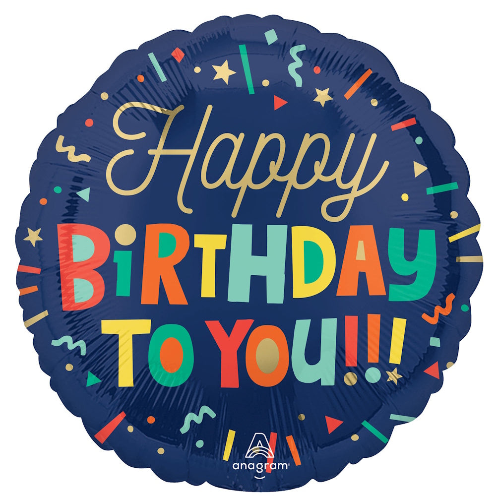 Bright Blocks Happy Birthday Foil Balloon