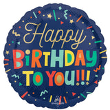 Bright Blocks Happy Birthday Foil Balloon