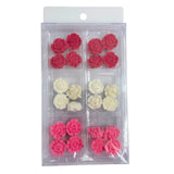 Button Rose Icing Decorations 24pk