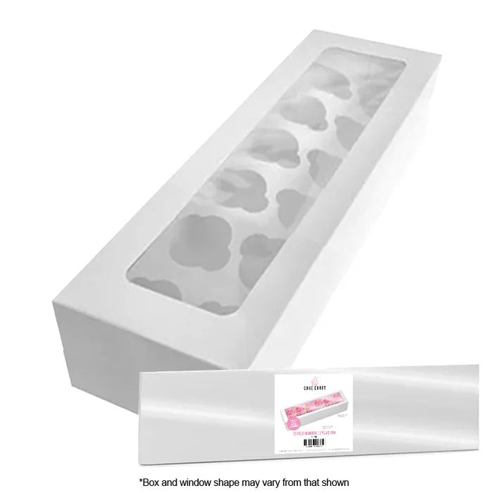 Cake Craft Long Cupcake Box 12-Hole 4in High (Wrapped)