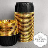 Cake Craft Foil Round Baking Cups 50pk - Black & Gold