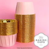 Cake Craft Foil Round Baking Cups 50pk - Pink & Gold