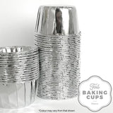 Cake Craft Foil Round Baking Cups 50pk - Silver